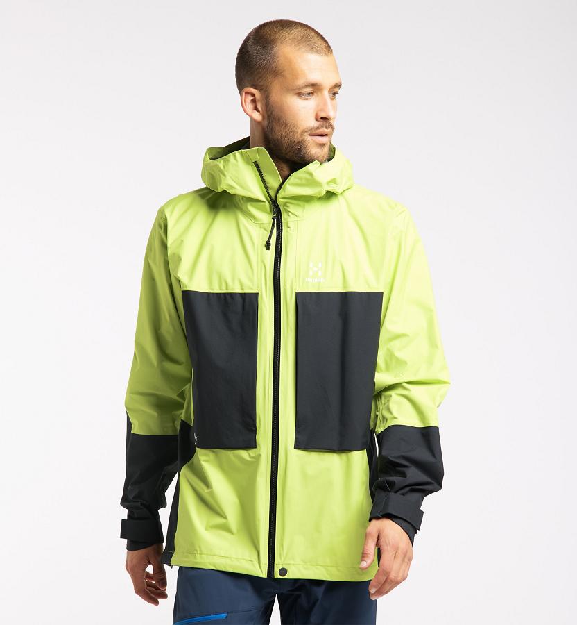 Haglöfs Mens Roc Sheer GTX Ski Jacket Light Green/Black New Zealand 85721QVXH